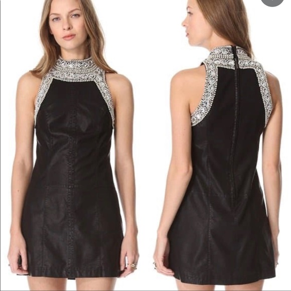 Free People Dresses & Skirts - Free People Embellished Vegan Leather Dress